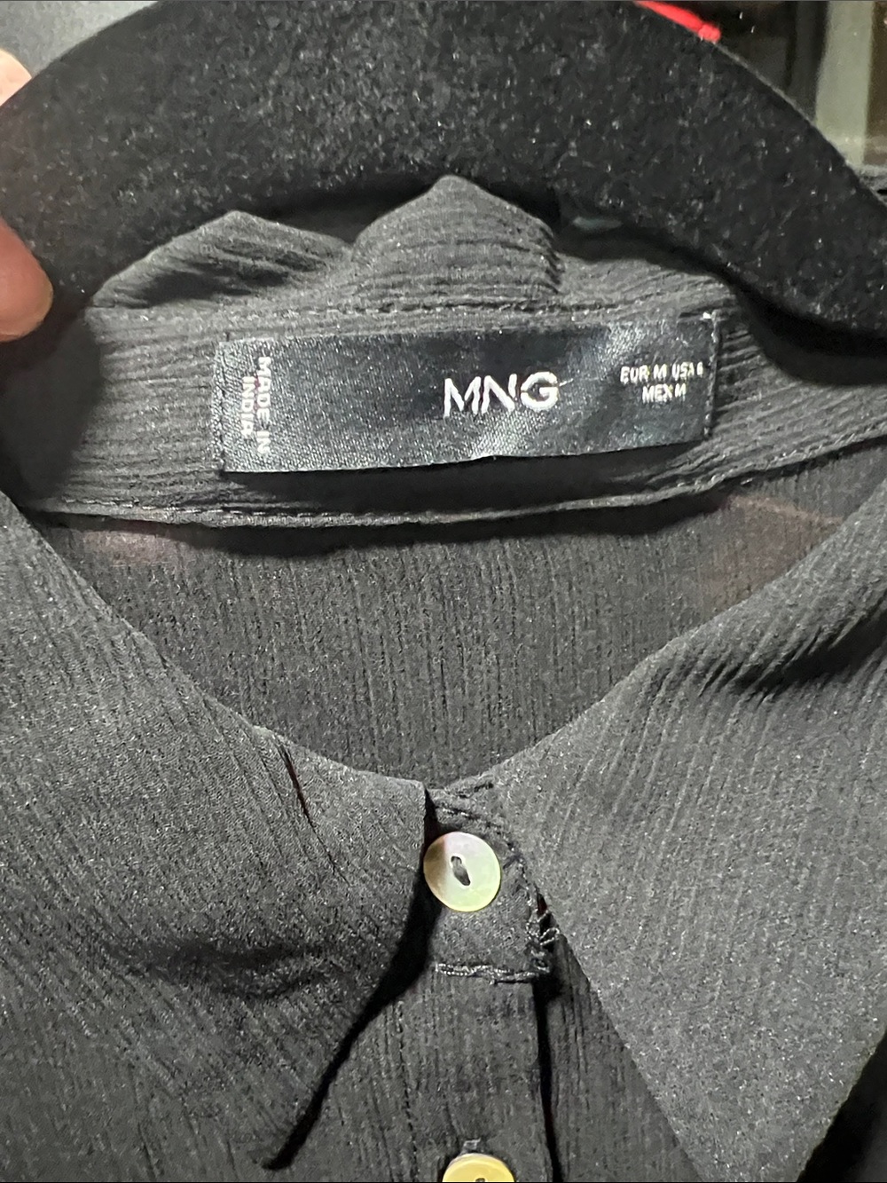 Mango Black Ruffle-Trim Button-Down Shirt - Picture 2 of 4